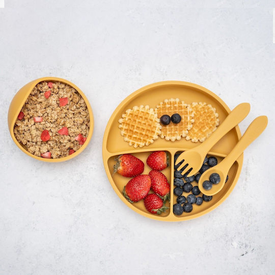 AppeKids Set Essgeschirr aus Silikon Beige 4Stück