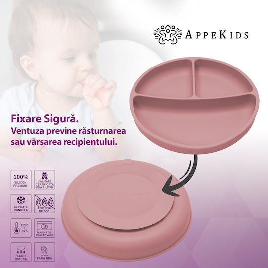 AppeKids Σετ Φαγητού από Σιλικόνη Ροζ 4τμχ