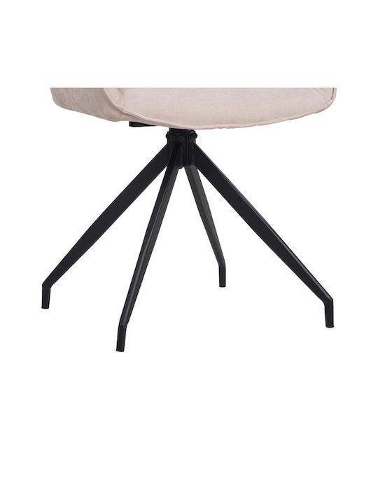 Kadeira Dining Room Fabric Armchair Beige 57.5x51x89cm