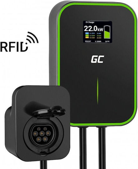 Green Cell EV15RFID Wall Mounted Three-Phase Charging Station 22kW Type 2 (EV15RFID)