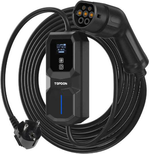 Topdon PulseQ AC Portable Portable Single Phase 3.7kW Charging Station with Built-in Cable Type 2 (252318)