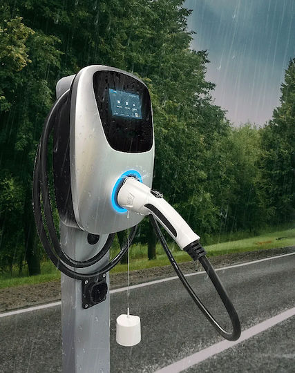 Wall Mounted Three-Phase 11kW Charging Station with Built-in Cable Type 2