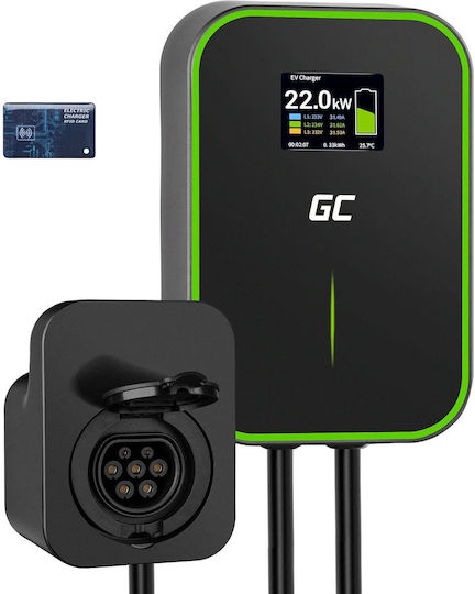 Green Cell EV15RFID Wall Mounted Three-Phase Charging Station 22kW Type 2 (EV15RFID)