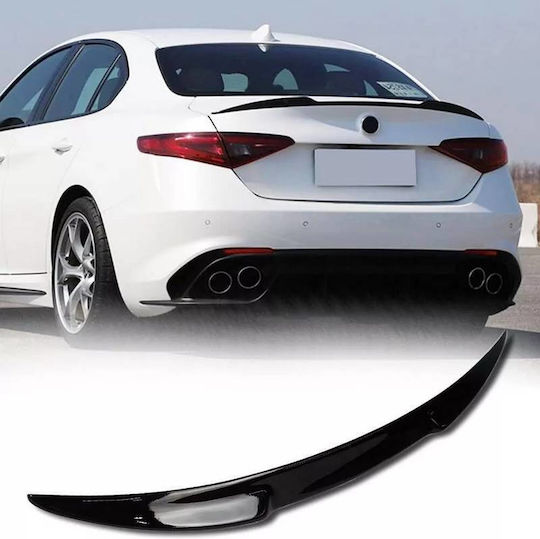 Kofferraumspoiler Alfa Romeo Giulia 2018+ Quadrifoglio Look V2 Stil Glänzend Schwarz ABS Kunststoff