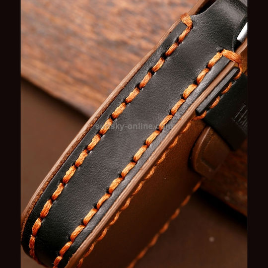 Car Key Cover Case made of with 3 Buttons for Audi in Brown Color