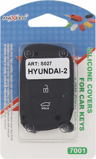 Silicone Car Key Cover Case Type-2 with 3 Buttons for Hyundai Black NG-