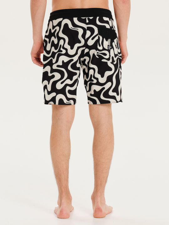Men's Swimwear Bermuda Black with Patterns