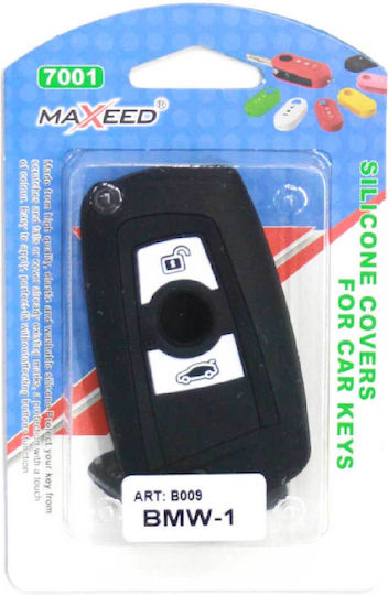 Silicone Car Key Cover Case Type-1 with 3 Buttons for Bmw Black NG-