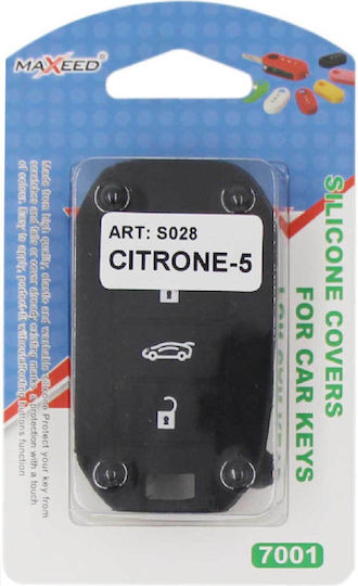 Husă Cheie Type-5 din Silicon cu 3 Butoane pentru Citroen în Culoarea Negru