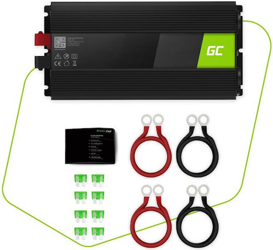 Green Cell Pure Sine Car Inverter Pure Sinewave 3000W to Converter 24V DC in 230V AC with 1xUSB