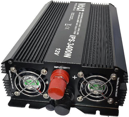 Volt Polska Inverter Αυτοκινήτου Τροποποιημένου Ημιτόνου 3400W για Μετατροπή 12V DC σε 230V AC