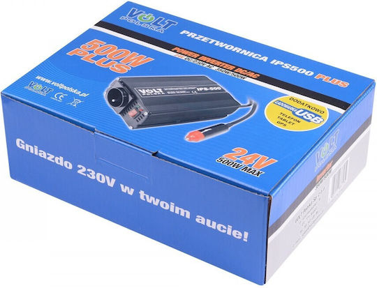 Volt Polska Inverter Αυτοκινήτου Τροποποιημένου Ημιτόνου 500W για 12V DC