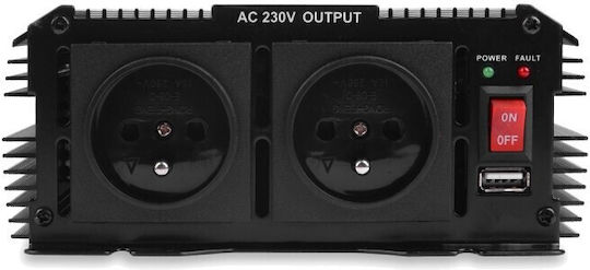 Volt Polska Inverter Αυτοκινήτου Τροποποιημένου Ημιτόνου 1300W για 12V DC