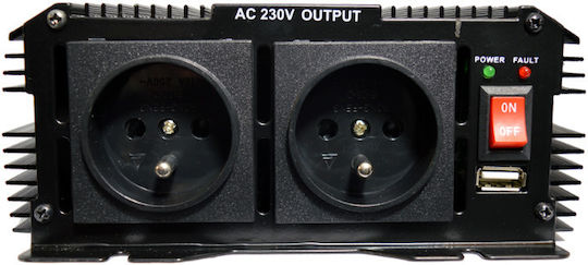 Volt Polska Inverter Αυτοκινήτου Τροποποιημένου Ημιτόνου 1300W για 12V DC