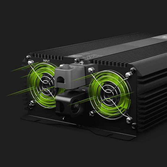 Green Cell Инвертор за кола Модифицирана синусоидална вълна 3000W за преобразуване на 12V DC в 230V AC с 1xUSB