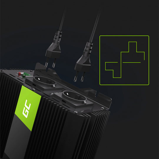 Green Cell Инвертор за кола Модифицирана синусоидална вълна 3000W за преобразуване на 12V DC в 230V AC с 1xUSB