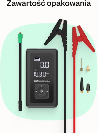 Green Cell Tragbarer Batterie-Starter Auto & Motorrad 8000mAh mit Power Bank / Taschenlampe 12V