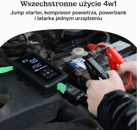 Green Cell Tragbarer Batterie-Starter Auto & Motorrad 8000mAh mit Power Bank / Taschenlampe 12V