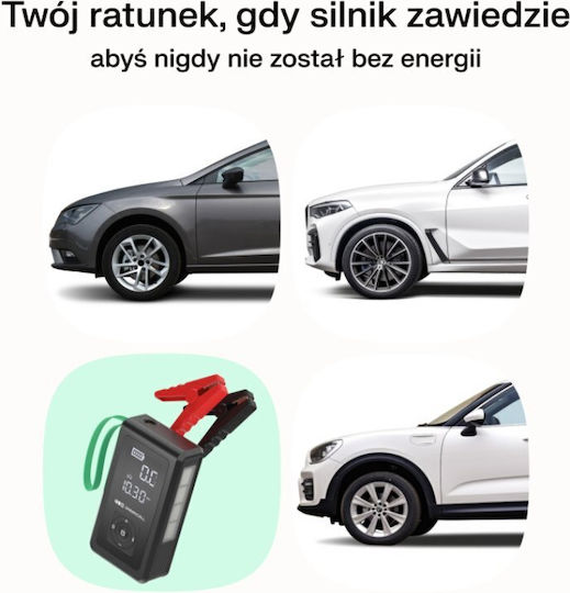 Green Cell Tragbarer Batterie-Starter Auto & Motorrad 8000mAh mit Power Bank / Taschenlampe 12V