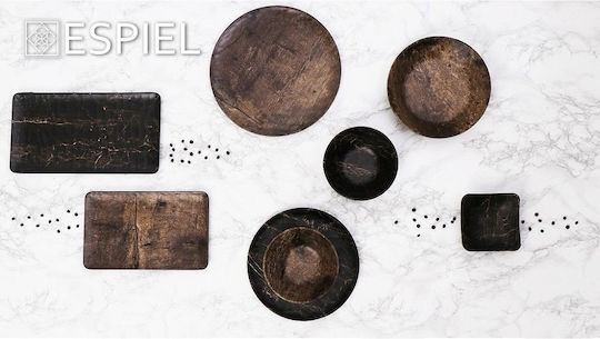 Espiel Black Wood Serving Platter Rectangular Brown 33.5x13.5cm