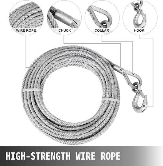 Vevor 1600 Kg Horizontal Manual Winch 20 M Cable Length Steel Cable