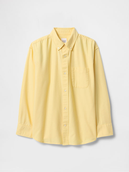 Kids Shirt Long Sleeve pale banana yellow Oxford