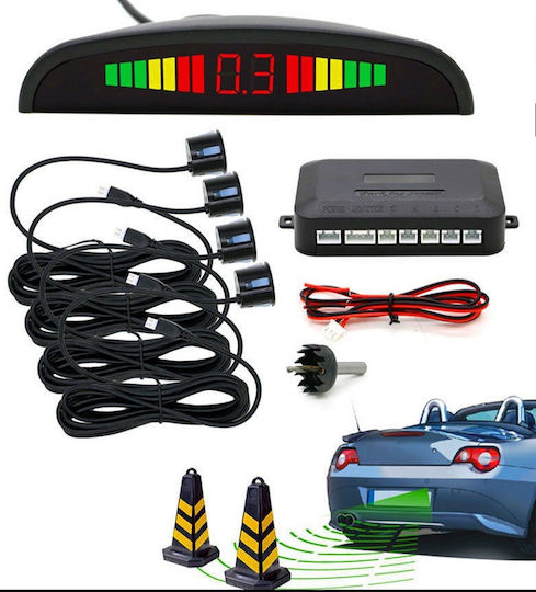 Car Parking System with Screen and 4 Sensors in Black Color