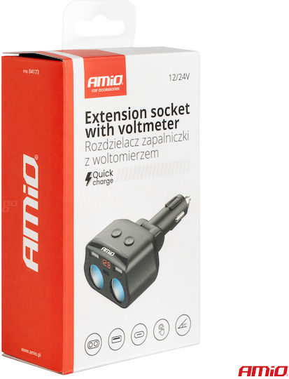 AMiO Car Cigarette Lighter Adapter 12V - 24V