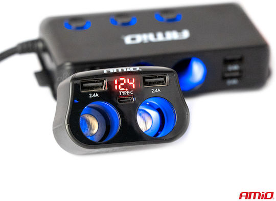AMiO Car Cigarette Lighter Adapter 12V - 24V