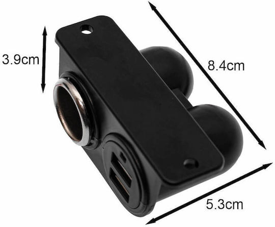 Car Lighter Base 2 USB 12V W14557