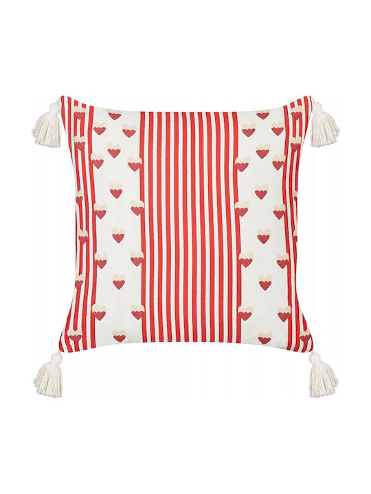 Set 2 Block Print Cushions Cotton White Banksia 45 X 45 Cm Lumarko