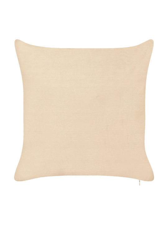 2 Zierkissen Stickerei Baumwolle Beige Rotala 45 x 45 cm Lumarko