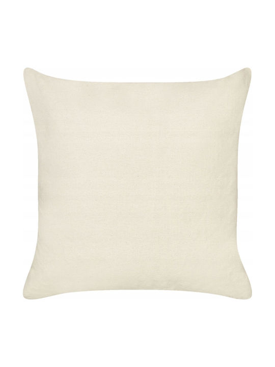 Set 2 Cushions Embroidered Cotton Beige Plumeria 45 X 45 Cm Lumarko