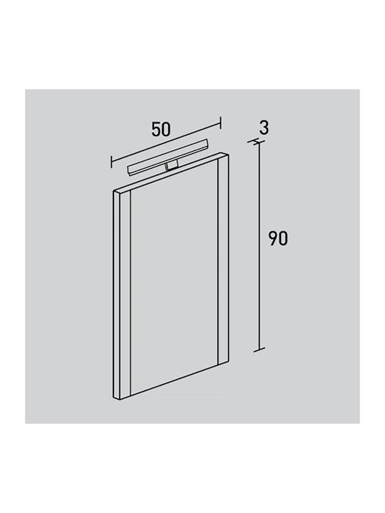 LED стенен огледало Probagno 629am 50x90см сиво