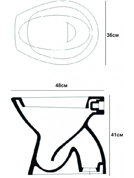 Inter Ceramic 4836 Randlose Bodenabgangs-WC-Schüssel Inter Ceramic 4836 Randlose Bodenabgangs-WC-Schüssel