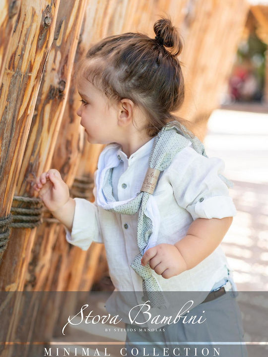 Stova Bambini Βαπτιστικό Κοστούμι Λευκό 5τμχ