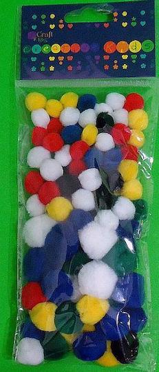 Acrylic Pom Poms Assortment 78 Pieces