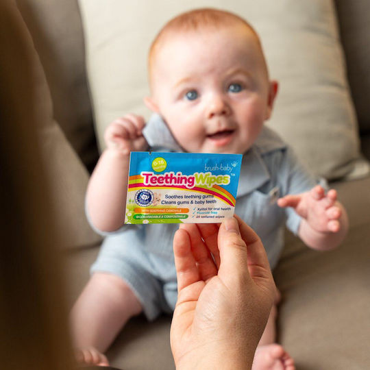 Brush-baby Καταπραϋντικά Βρεφικά Μαντηλάκια Ούλα Χαμομήλι 0-16 Μηνών Brb109