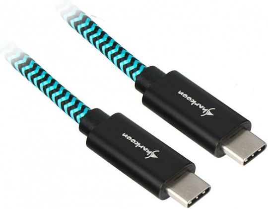 Sharkoon Braided USB 3.1 Cable USB-C male - USB-C Blue 1m