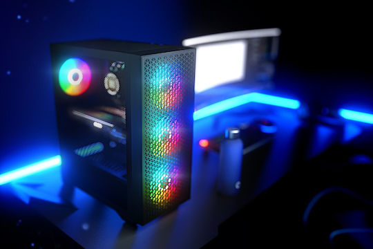 Logic Dart Pro ARGB Gaming Middle Tower Carcasă Calculator cu Fereastră Laterală Negru