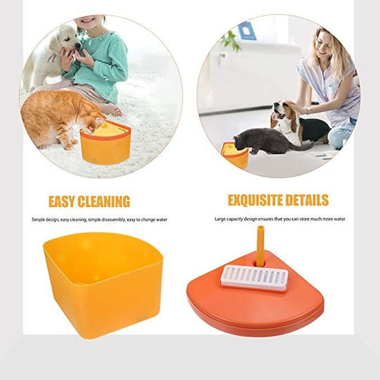 Haustiere Automatisch Wasserspender / Brunnen aus Propylen für Hund & Katze 2.5lt in Orange Farbe