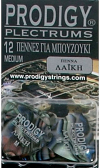 Prodigy Prodigy Bouzouki Picks Folk Medium Thickness 0.71mm Set 12pcs Black