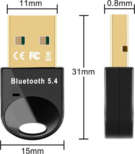 Mini Bluetooth 5.4 Adapter Wozinsky Wusb54ys Usb-a Receiver Transmitter Computer Black