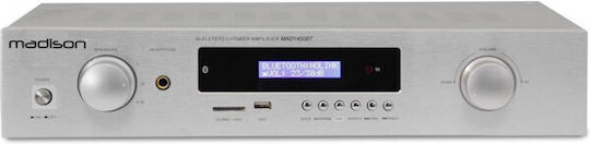 Madison MAD1400BT Power Amplifier Hi-Fi Amplifier Stereo 180W/4Ω 150W/8Ω Silver