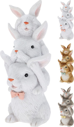 Easter Decorative Bunny Pyramid White 6x6x13cm