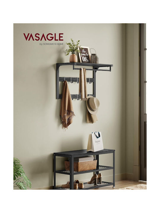 Vasagle Vasagle Metall Wandhalterung Mit 10 Haken Graue 30x65cm