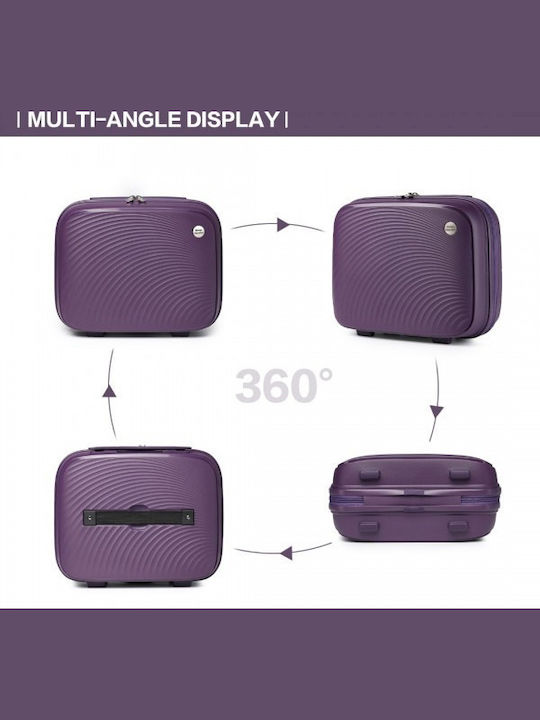 Miss Lulu British Traveller Lightweight 14 Inch Polypropylene Vanity Case Purple