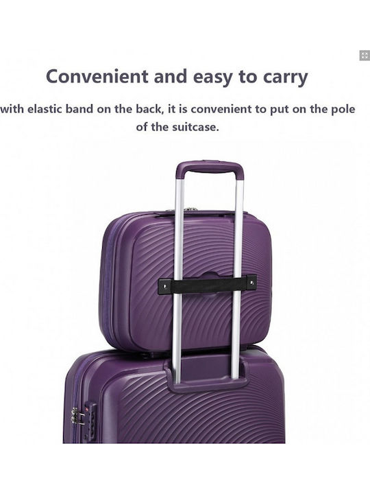 Miss Lulu British Traveller Lightweight 14 Inch Polypropylene Vanity Case Purple