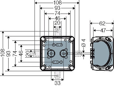 Hensel Elektrisches Gehäuse für Außenmontage Verzweigung Wasserdicht IP67 in Gray Farbe