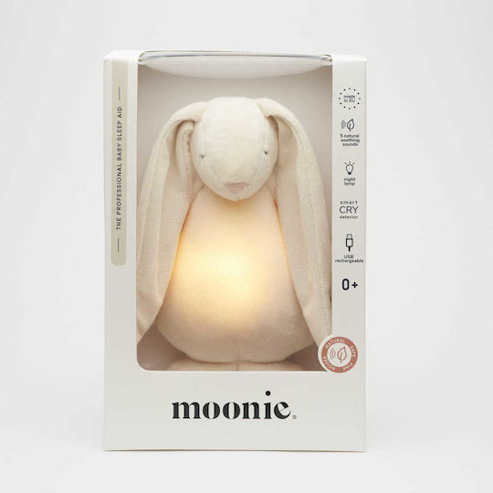 Moonie Animăluț The Humming Bunny din Țesătură Cu senzor de plâns